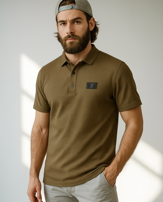 Ink Stitches - Lycra Polo Brown